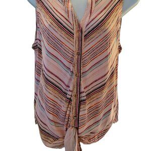 (394) Studio JPR Sleeveless Tie Front & Button down Top size XL